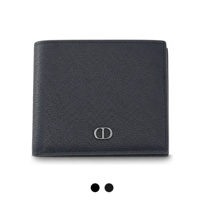 DIOR CD Icon Men’s Bifold Wallet Black Leather