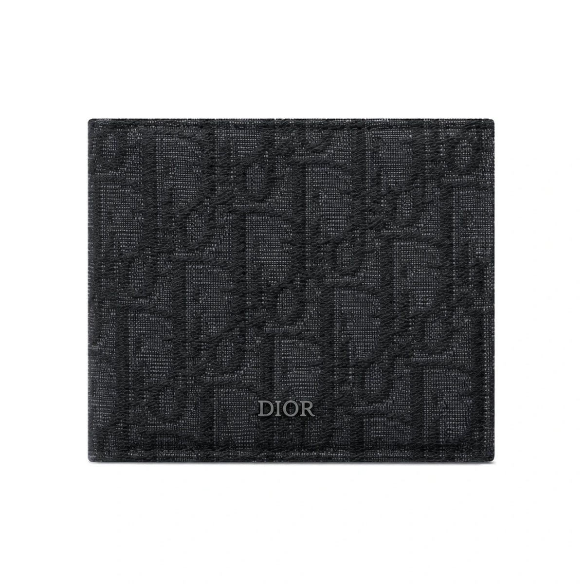 DIOR Black Dior Oblique Jacquard Coin Card Holder Wallet