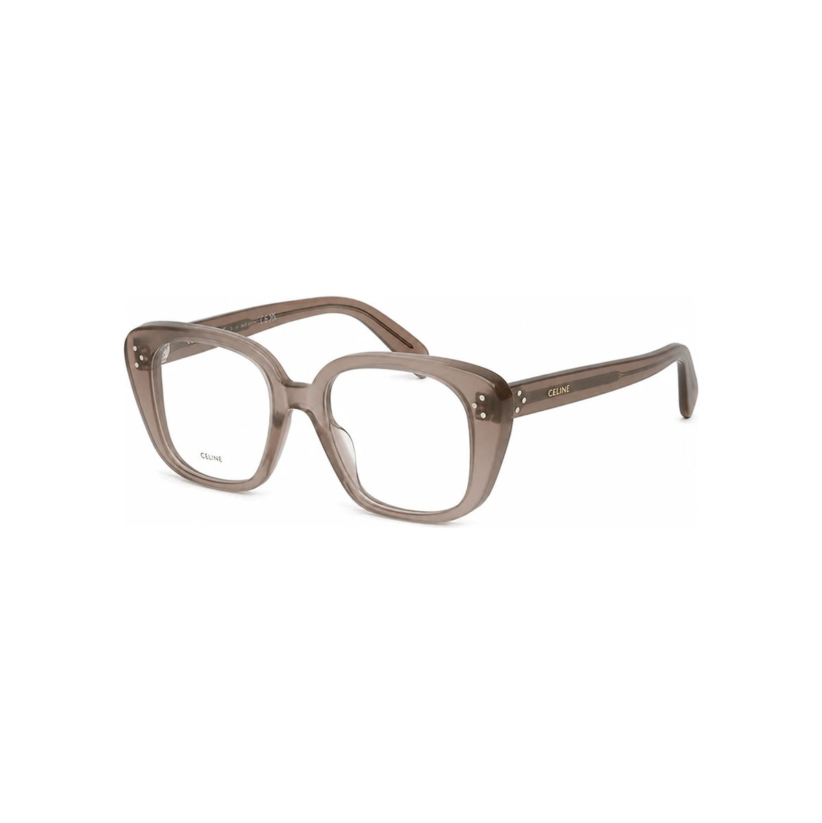 CELINE Square Transparent Brown Acetate Eyeglasses Unisex CL50136I 045