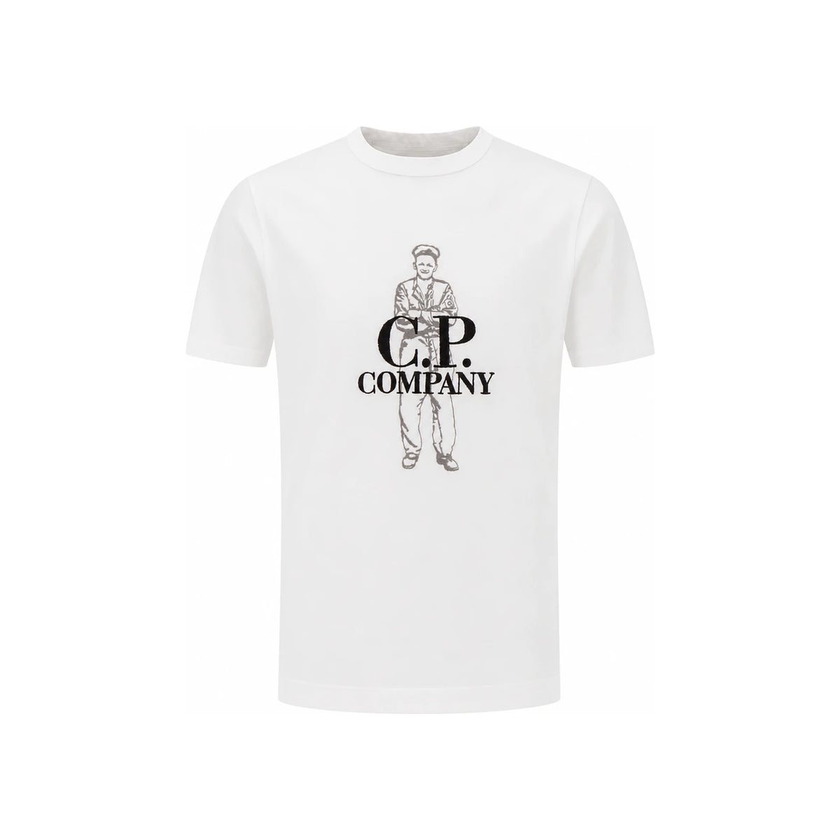 CP Company Embroidered Logo White T-Shirt 18CMTS288A 006057O 103