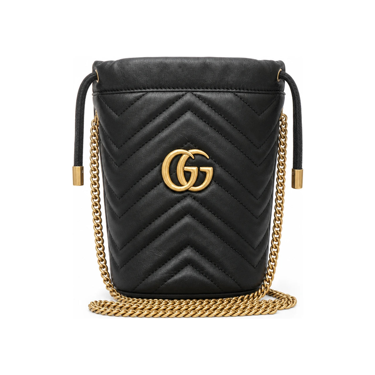 GUCCI Red Marmont GG Mini Bucket Shoulder Bag 575163 6433