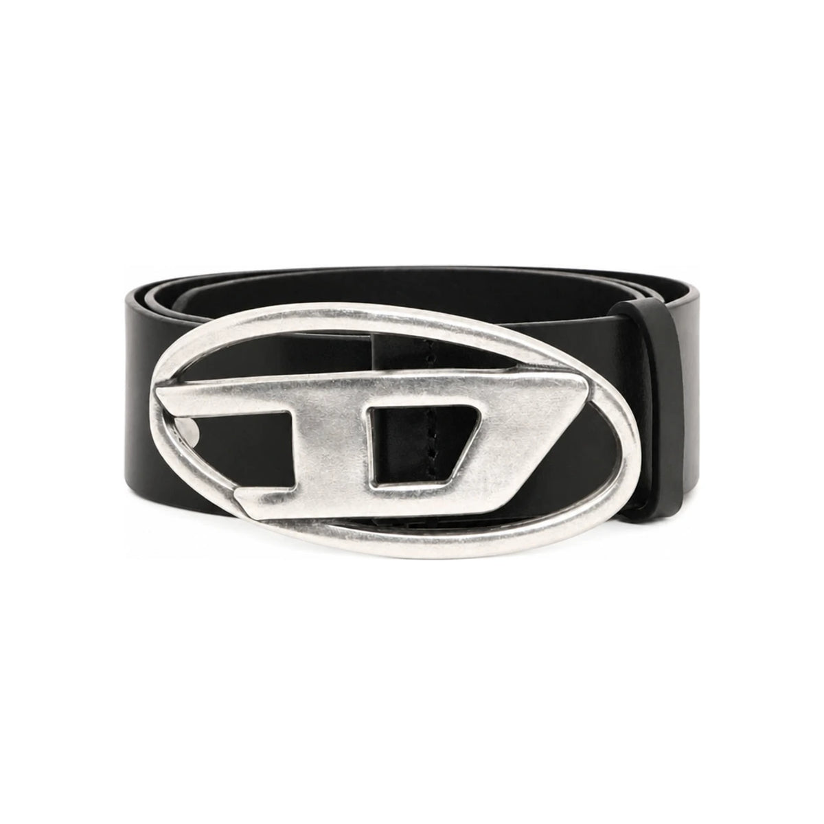 DIESEL Leather Belt for Men Black Buckle Accessory