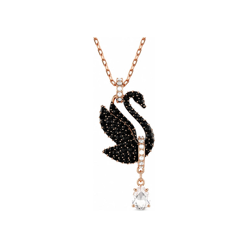 Swarovski Black Swan Pendant Necklace for Women 5678045 Iconic Swan