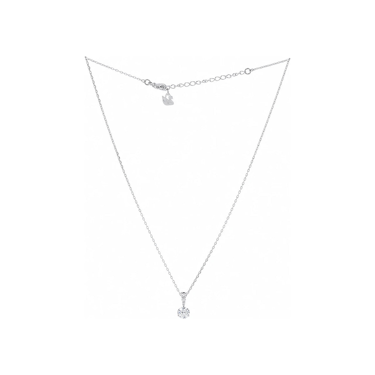Swarovski Solitaire Pendant Necklace Silver-Tone Crystal Jewelry