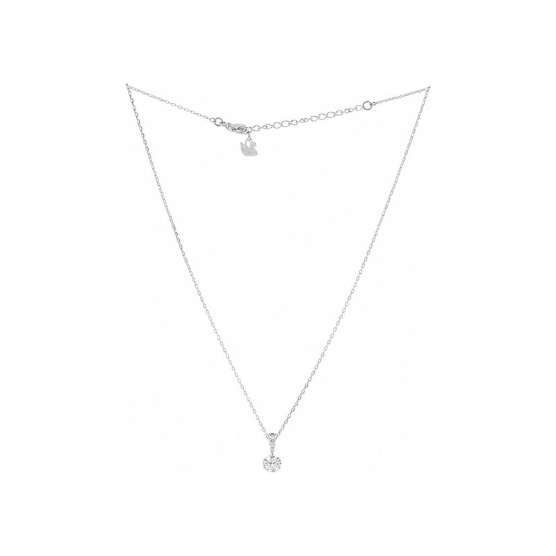 Swarovski Solitaire Pendant Necklace Silver-Tone Crystal Jewelry