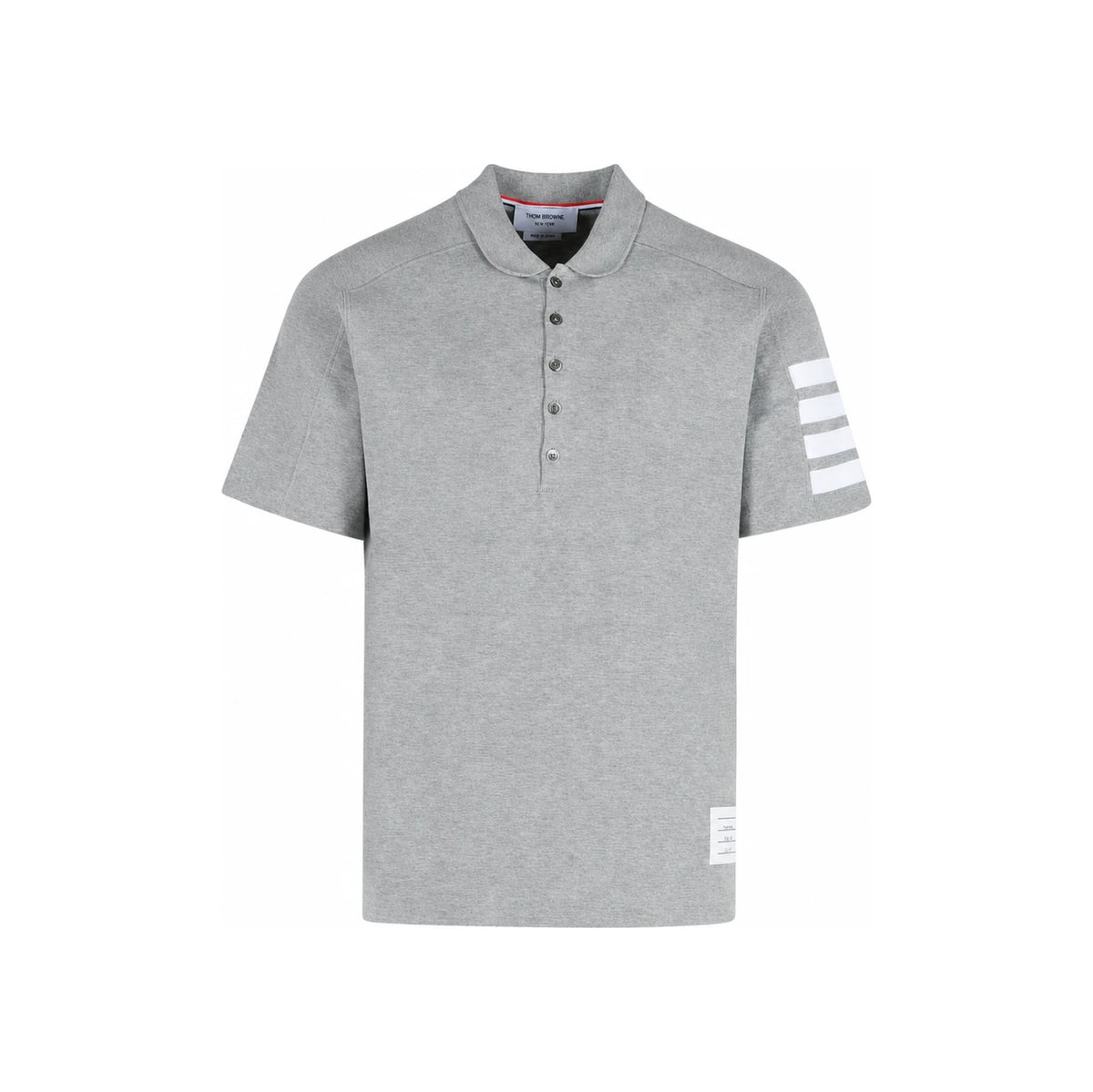 THOM BROWNE Diagonal Stripe Milano Cotton Polo Shirt
