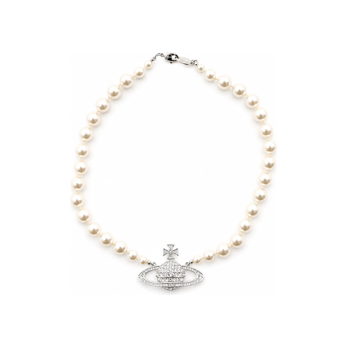 Vivienne Westwood Pearl Bas Relief Orb Choker Necklace