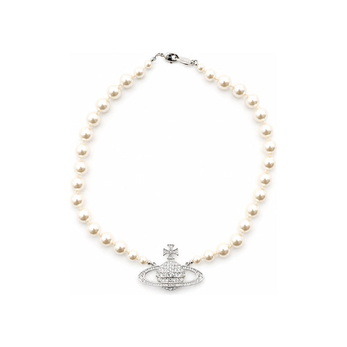 Vivienne Westwood Pearl Bas Relief Orb Choker Necklace
