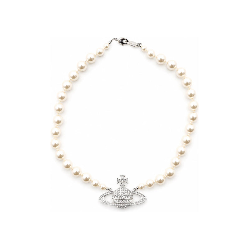 Vivienne Westwood Pearl Bas Relief Orb Choker Necklace