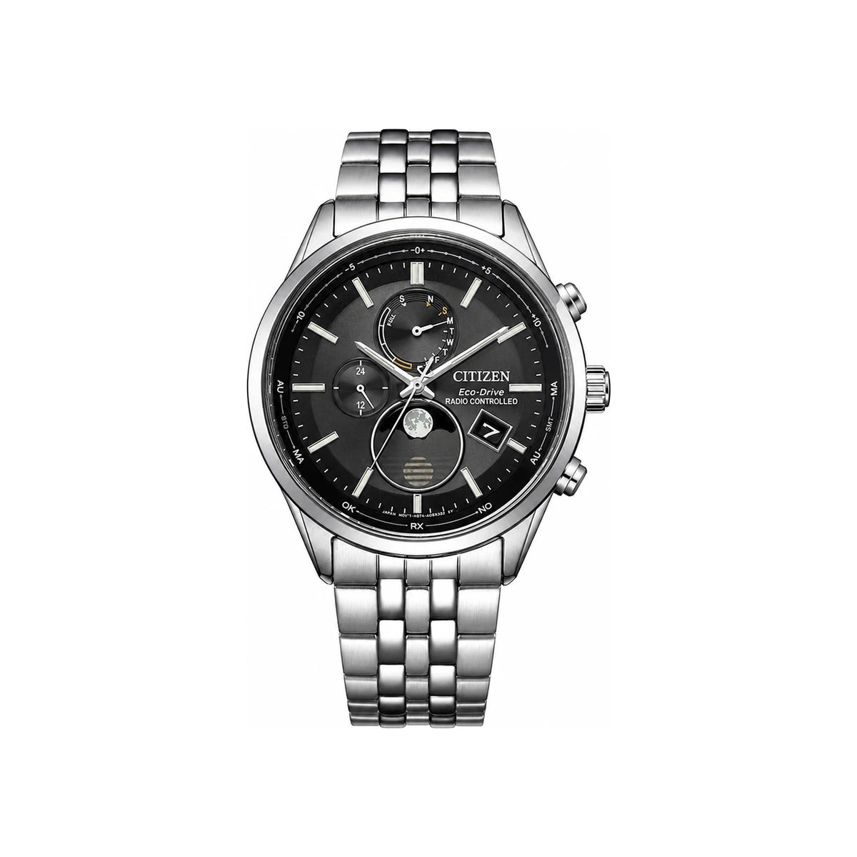 CITIZEN Moonphase Radio Controlled Men’s Metal Watch Black Dial BY1030 50E