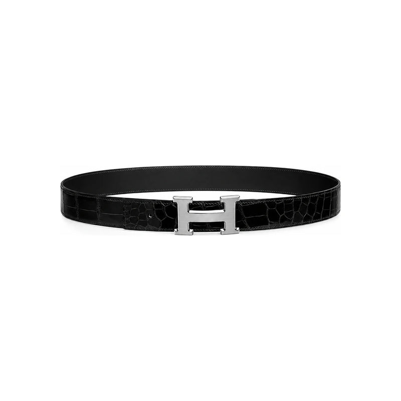 HERMES H Buckle Reversible 32mm Black Gold Matte Silver Men’s Leathe H064544CB86