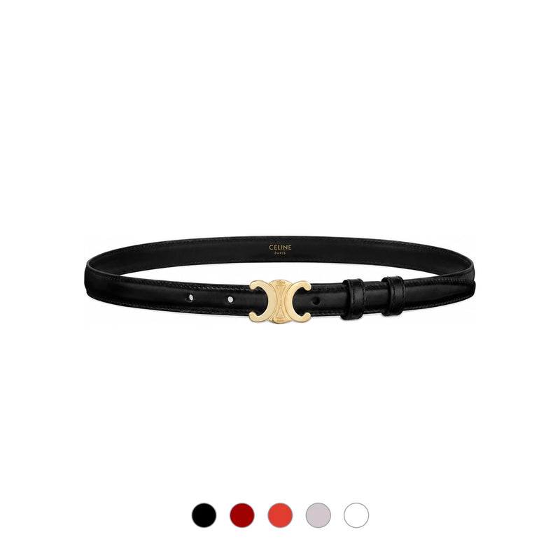 CELINE Triomphe Belt 18mm Taurillon Leather Black
