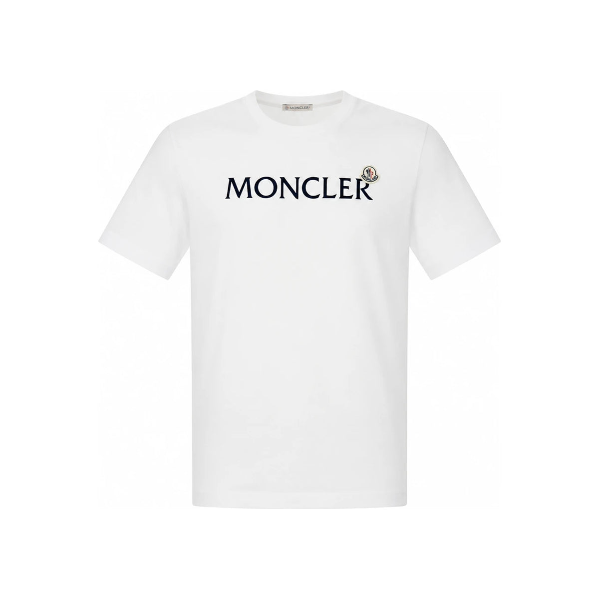 Moncler Logo Patch White T-Shirt for Men 8C000 75 8390T 001