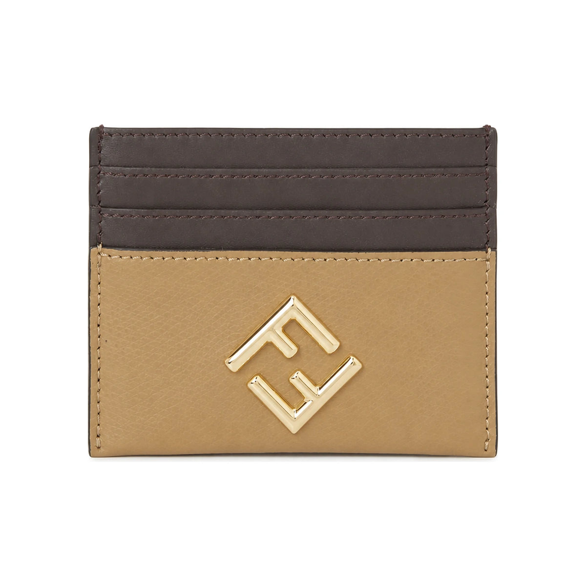 FENDI FF Diamond Leather Card Holder Wallet for Women
