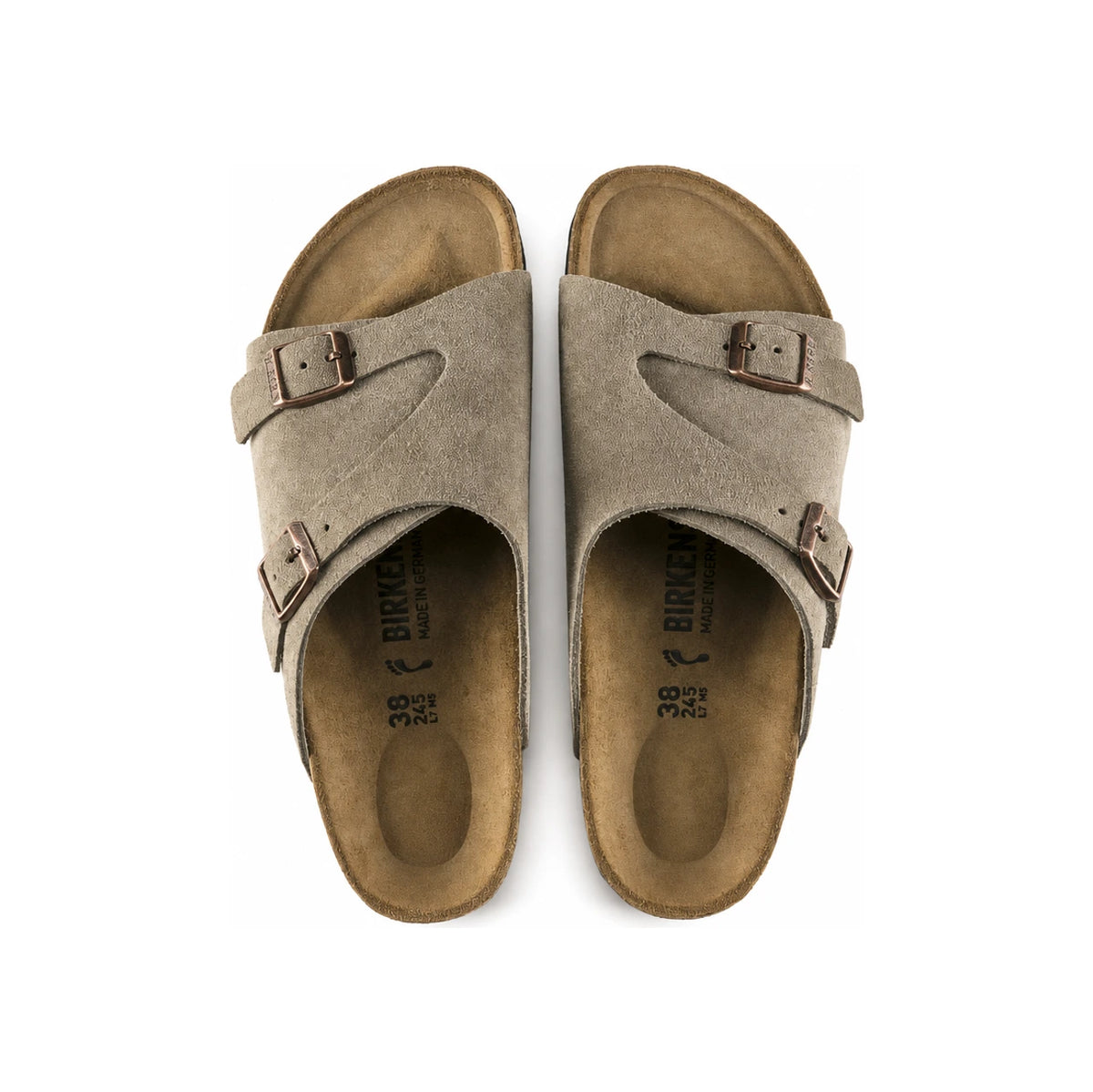 Birkenstock Zurich Suede Leather Taupe Slide Sandals for Men