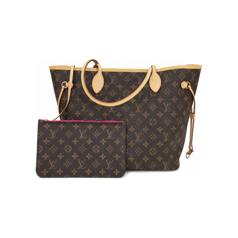 Louis Vuitton Monogram Beige Neverfull MM Women’s Shopper Shoulder Bag