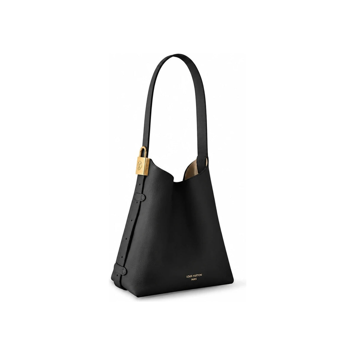 Louis Vuitton Low Key Hobo PM Black Leather Shoulder Bag for Women