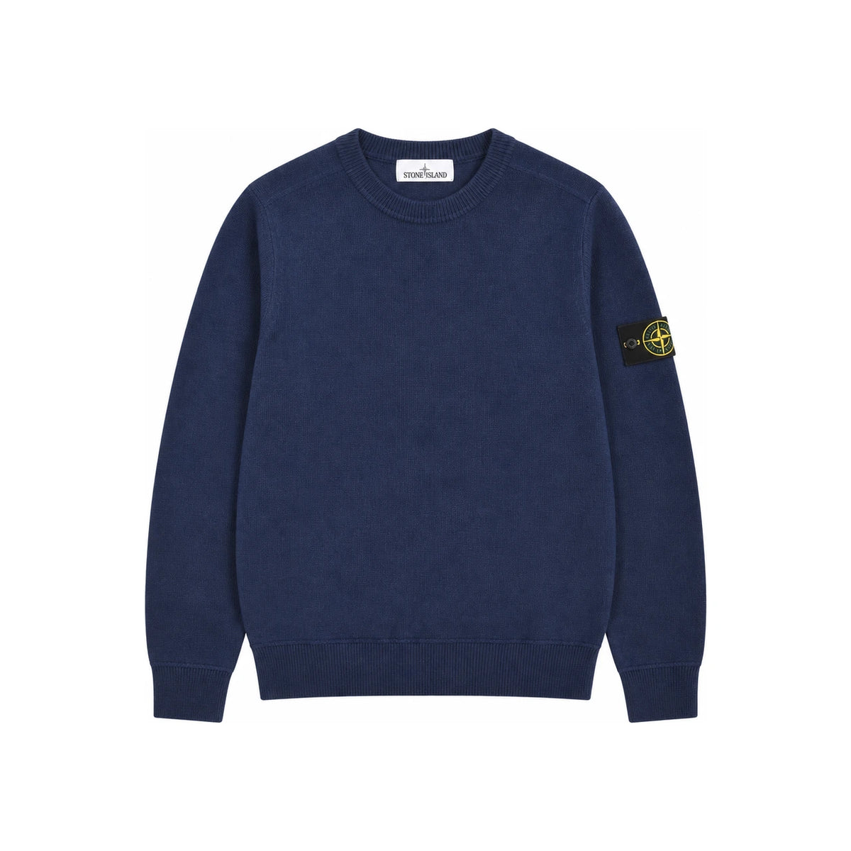 STONE ISLAND Slub Effect Crewneck Sweatshirt Black Men