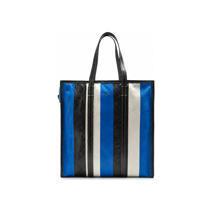 BALENCIAGA Bazaar Medium Tote Bag Blue Leather Unisex Tote