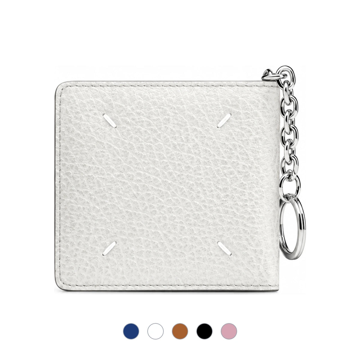 Maison Margiela Stitch Grain Leather Keyring Card Holder Wallet