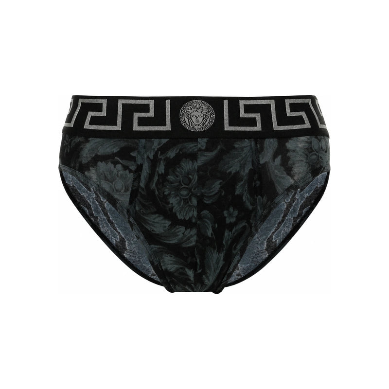 Versace Baroque Print Briefs Men’s Underwear Black Gold
