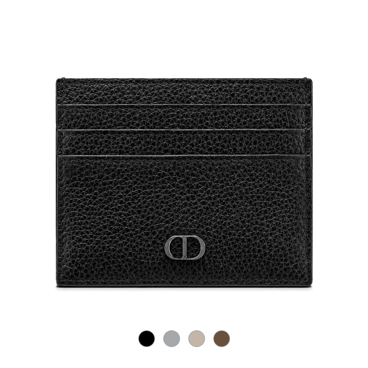 DIOR CD Icon Black Leather Card Holder Wallet Unisex