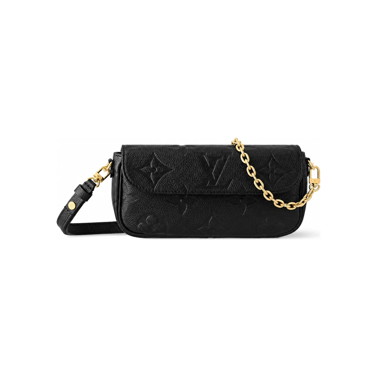 Louis Vuitton Black Ivy Wallet on Chain Clutch Crossbody Bag