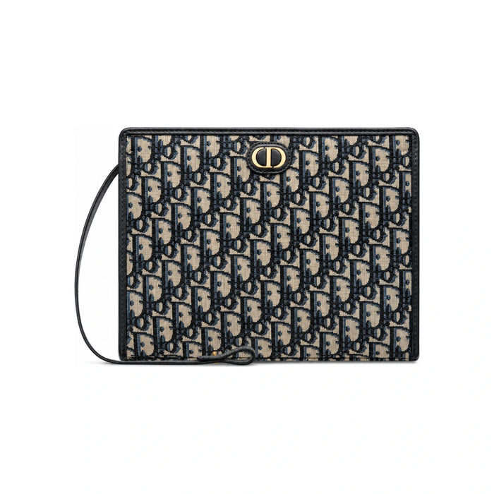 DIOR 30 Montaigne Dea Blue DIOR Oblique Jacquard Crossbody Pouch