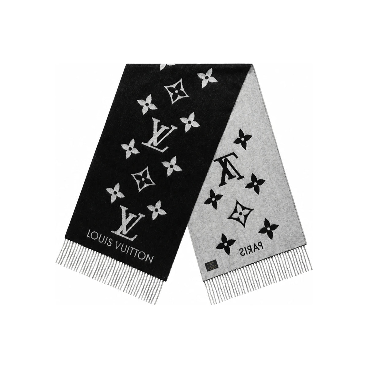 Louis Vuitton Reykjavik Scarf Wool Monogram Gray Scarf