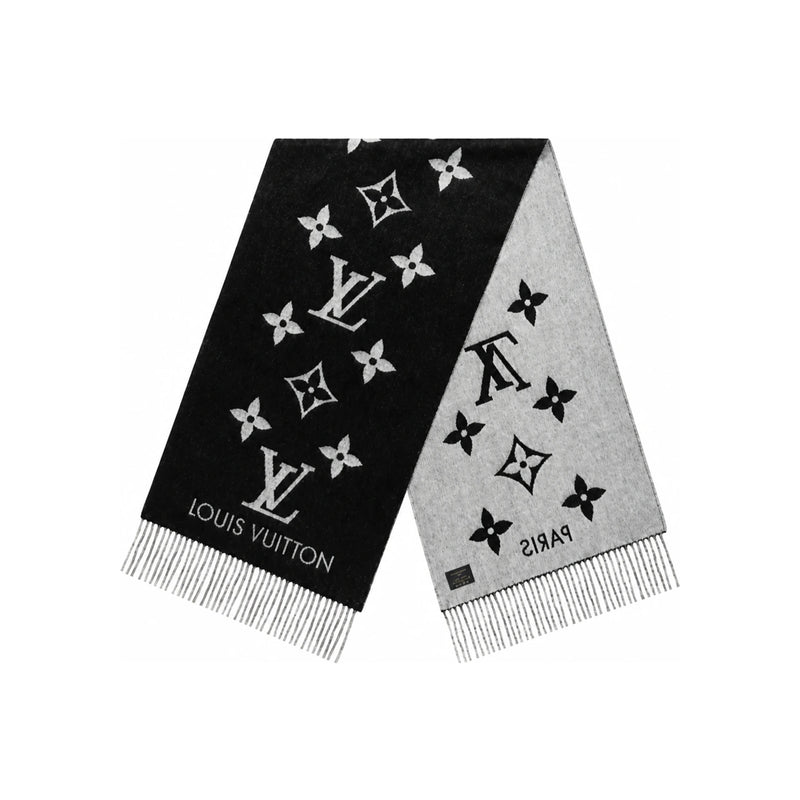 Louis Vuitton Reykjavik Scarf Wool Monogram Gray Scarf