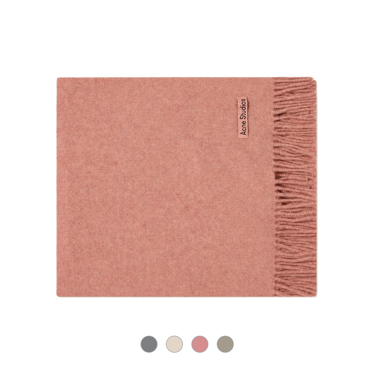 Acne Studios Skinny Wool Scarf Oatmeal Melange Grey CA0218