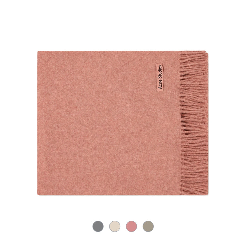 Acne Studios Skinny Wool Scarf Oatmeal Melange Grey CA0218