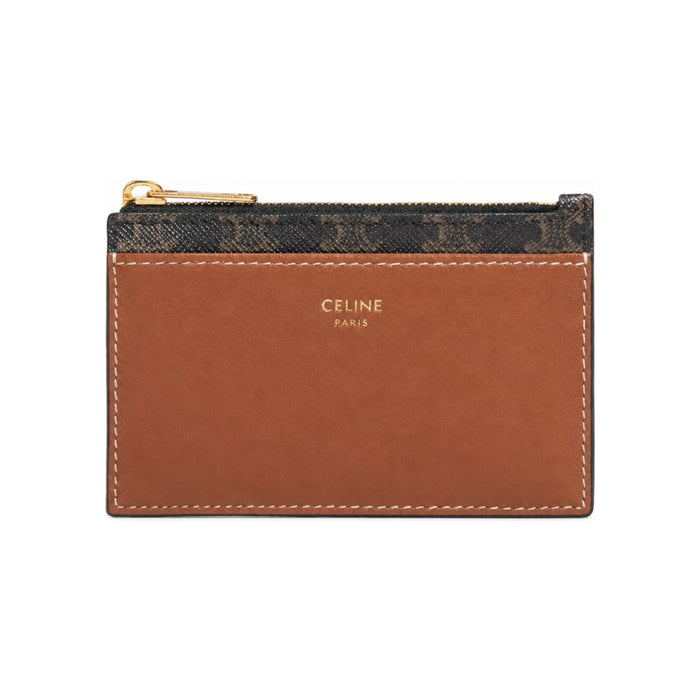 CELINE Triomphe Leather Card Holder Wallet 10F992BZ9