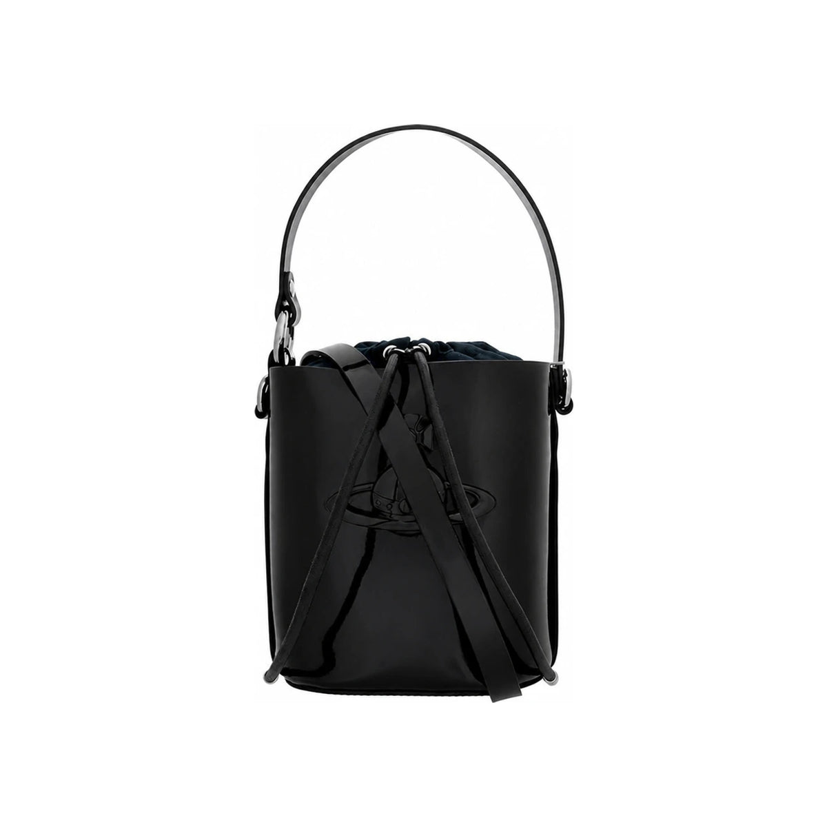Vivienne Westwood Daisy Shiny Patent Drawstring Shoulder Ba 4C030007W L008I N404