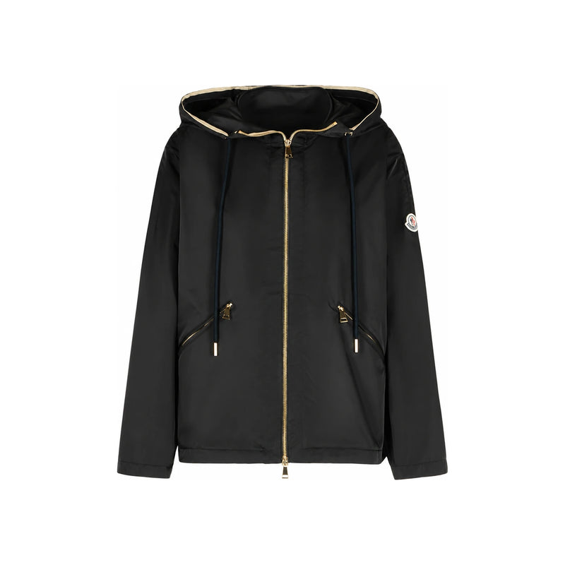 Moncler Black Cassiopea Logo Patch Hooded Jacket 1A00180 54A1K 999