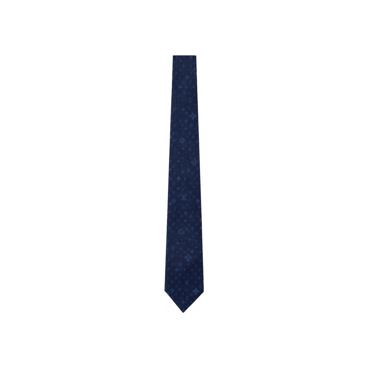 Louis Vuitton Monogram Stars Silk Tie Navy Blue