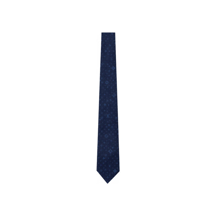 Louis Vuitton Monogram Stars Silk Tie Navy Blue