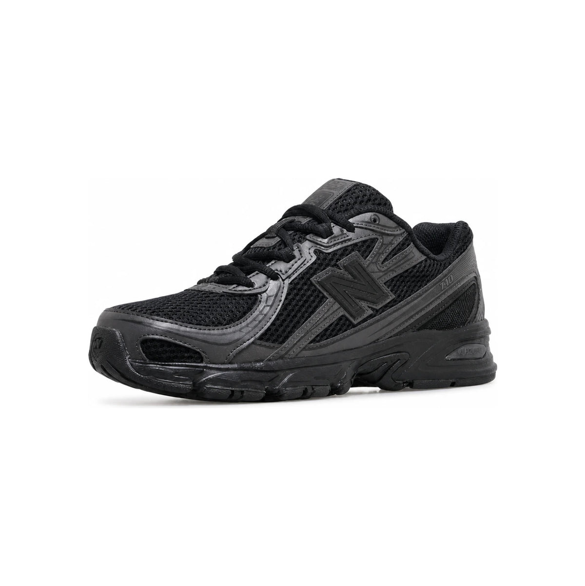 New Balance Black Leather Mesh Lace-Up Sneakers U740BO2