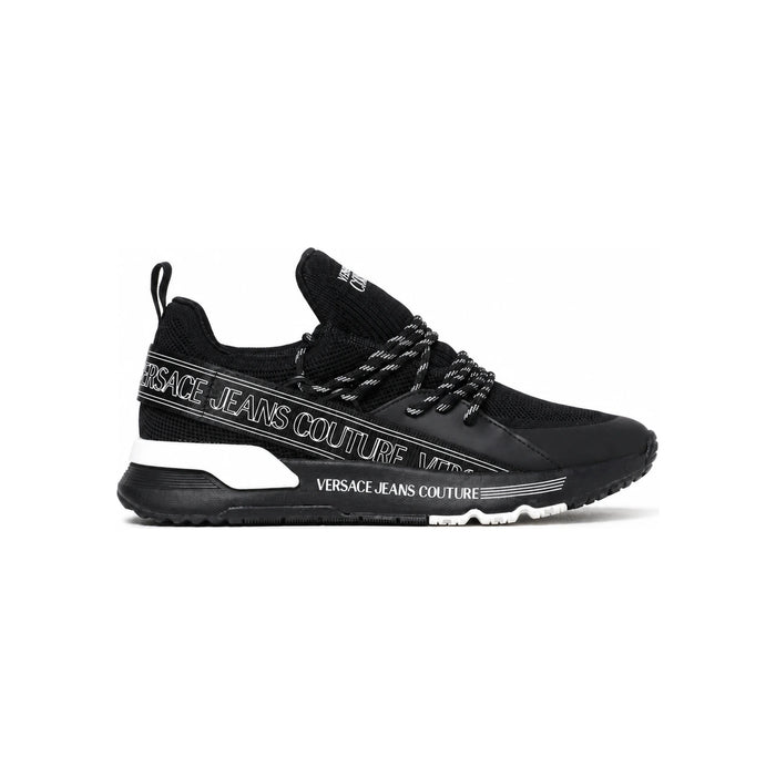 Versace White Leather Low-Top Sneakers Men 78YA3SA3ZSC65899 BLACK DOM