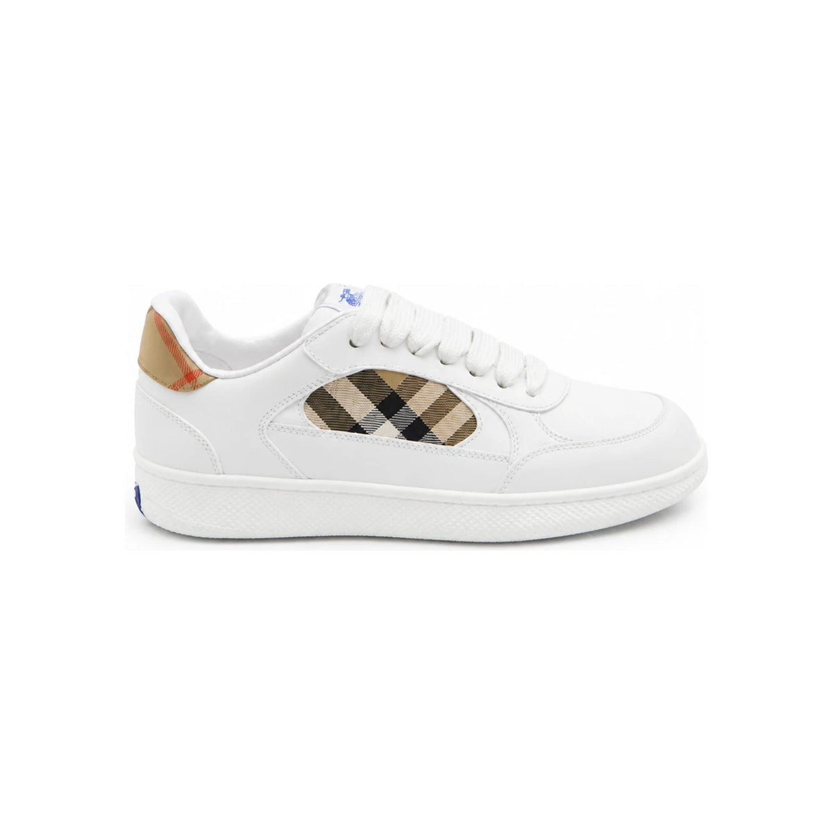 BURBERRY Leather Check Terrace Sneakers White Sand
