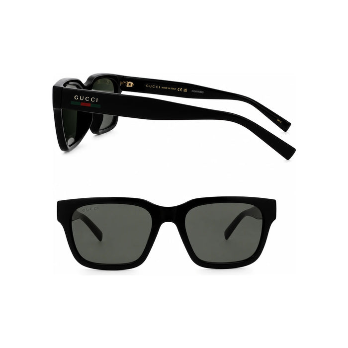 GUCCI Unisex Black Acetate Square Sunglasses Asian Fit