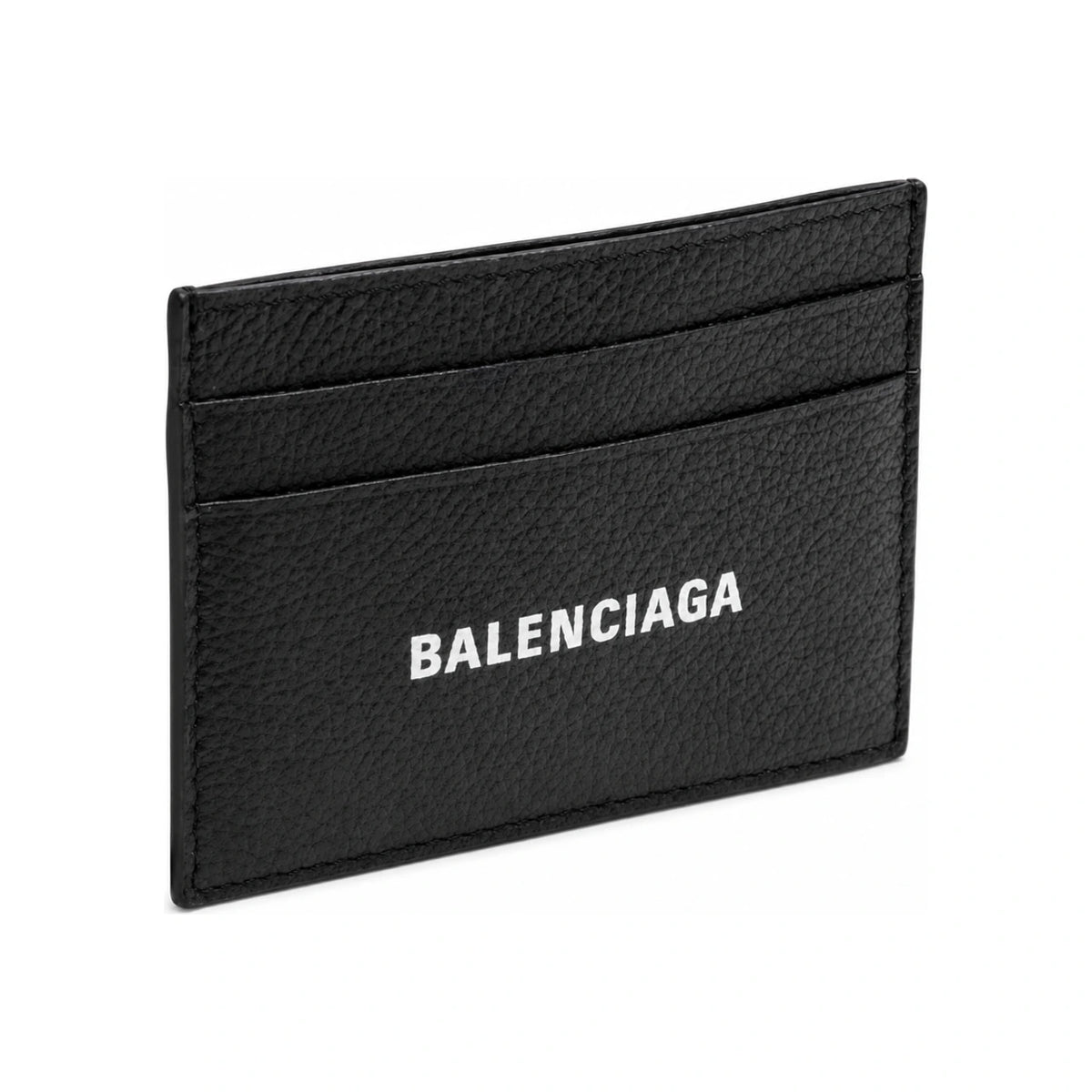 BALENCIAGA Cash Card Holder Black Leather Card Wallet