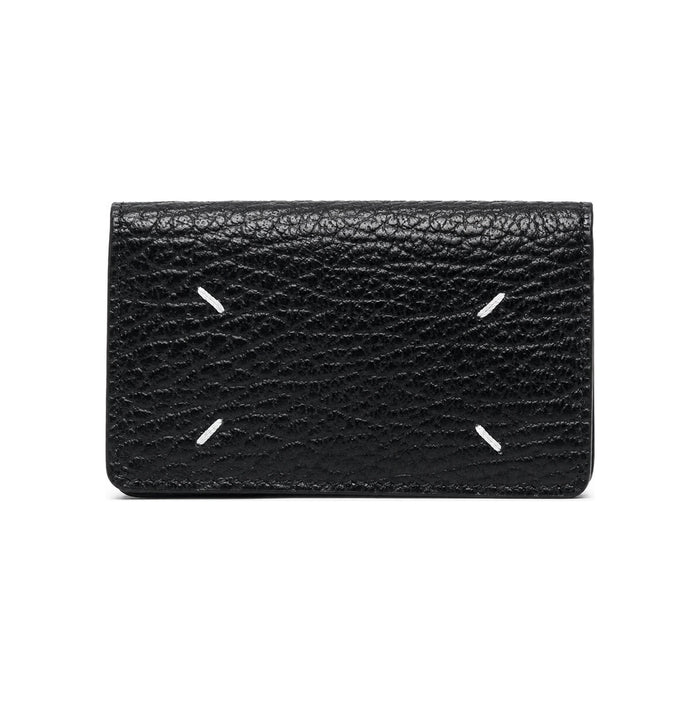 Maison Margiela Black Fold Double Card Holder Wallet