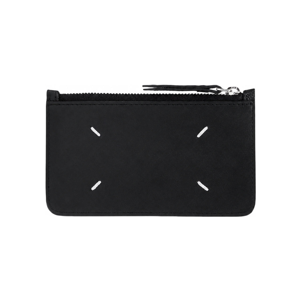 Maison Margiela Stitch Leather Zip Card Holder Black