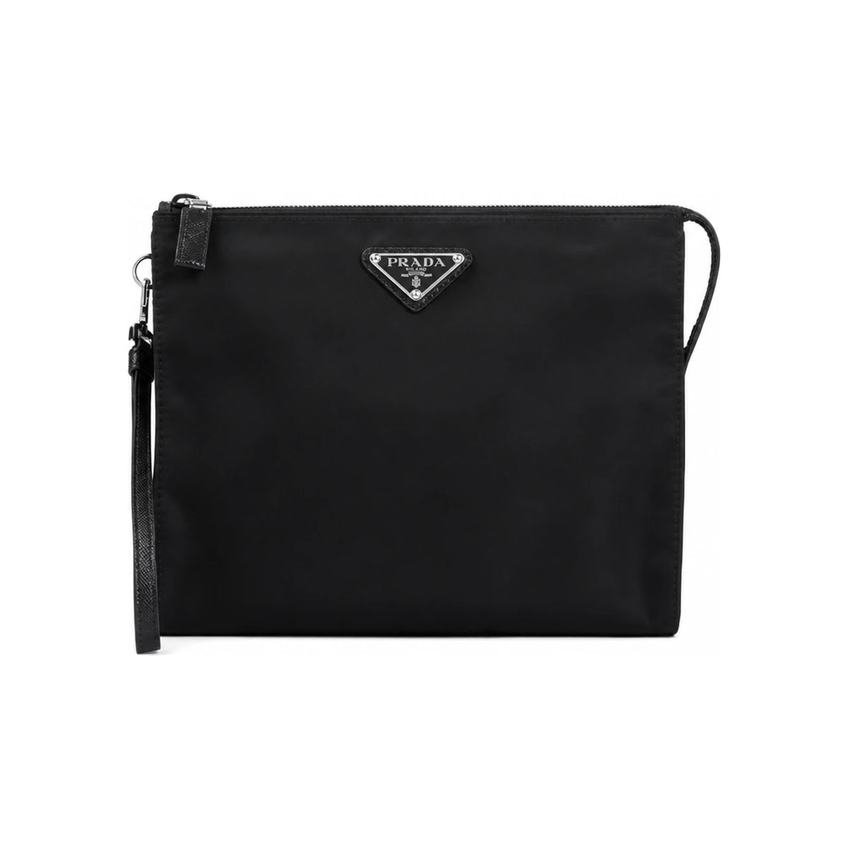 PRADA Re-Nylon and Leather Clutch Black