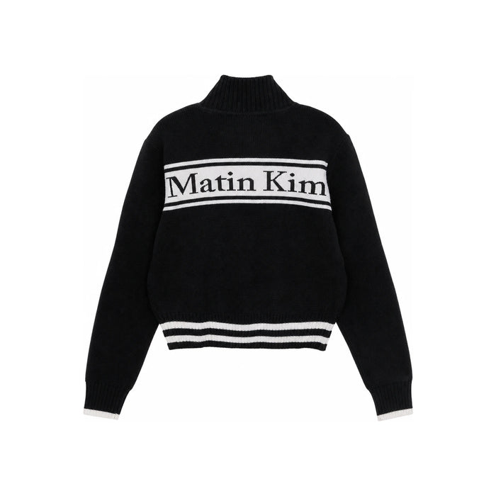 Matin Kim Spell Point Stripe Cardigan Black MK2500CD016V