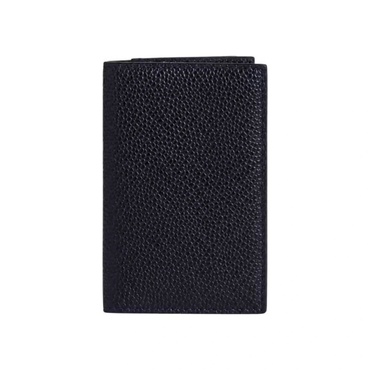 THOM BROWNE Pebble Grain Leather Card Holder Black Unisex