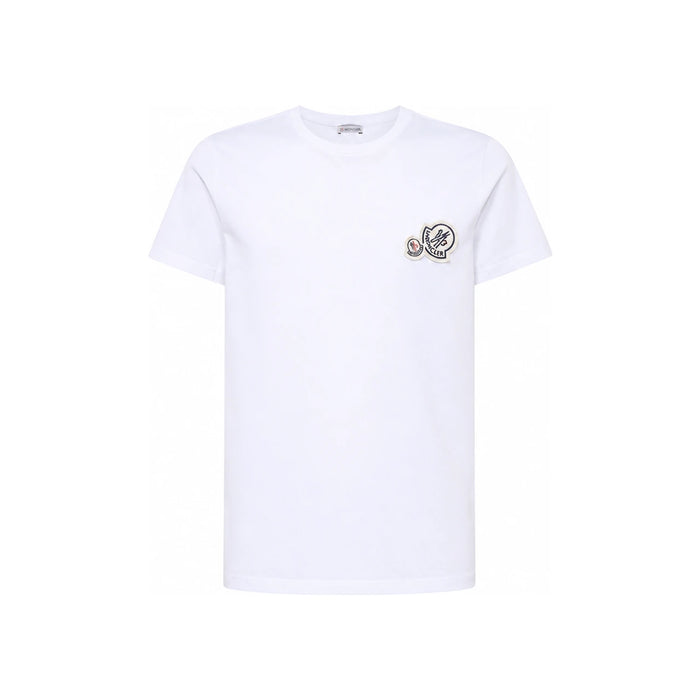 Moncler Double Logo Patch T-Shirt White 8C000 76 8390Y 001