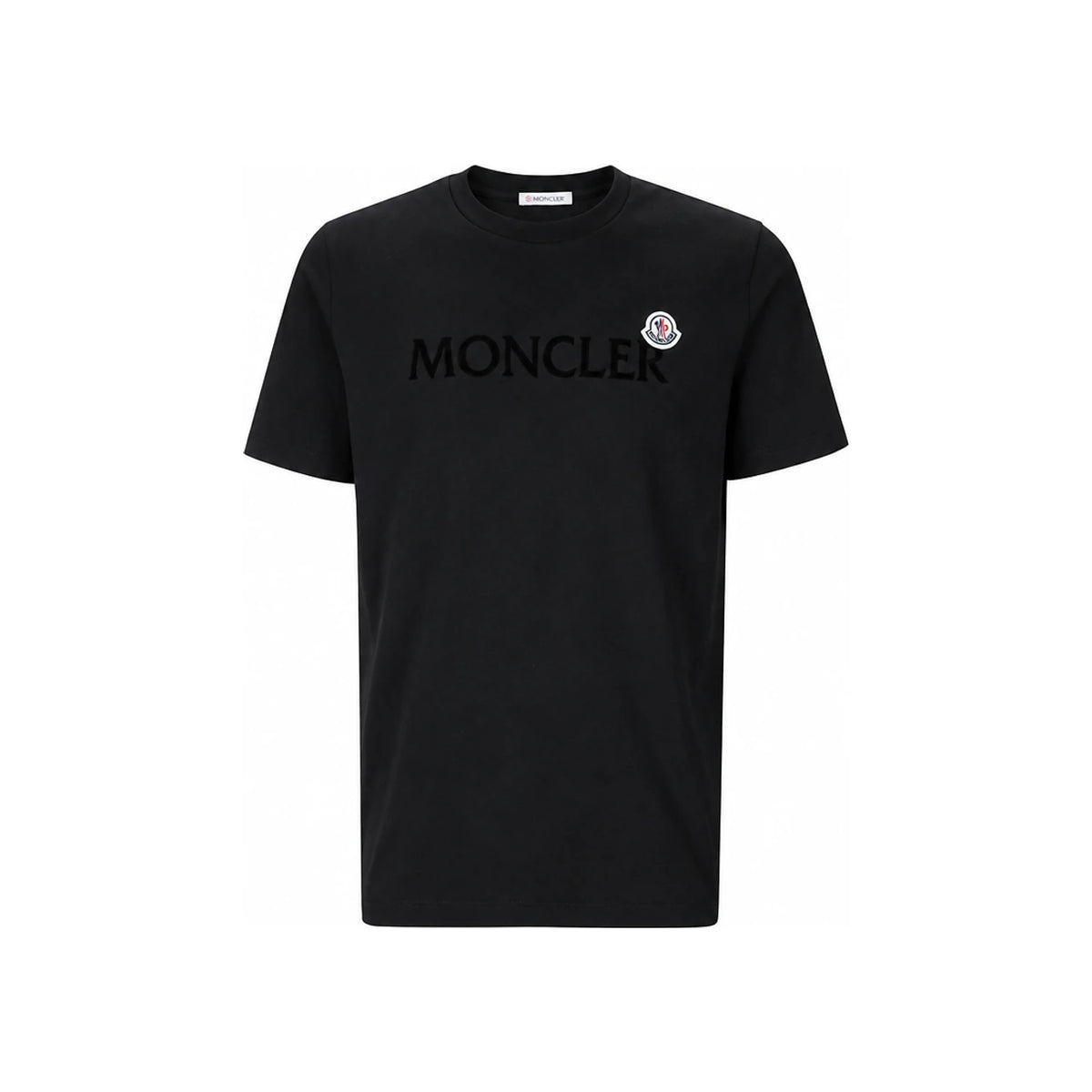 Moncler Logo Patch Black T-Shirt for Men 8C000 75 8390T 999