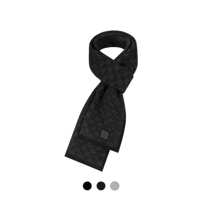 Louis Vuitton Damier Gray Wool Scarf